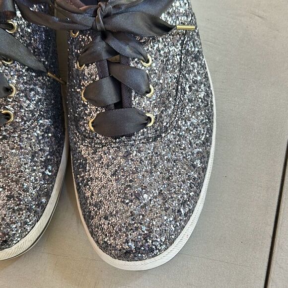 Kate Spade KEDS Charcoal Sequined Sneakers Size 10 - Picture 4 of 7
